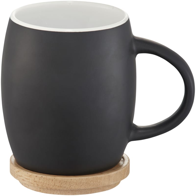 Hearth Ceramic Mug With Wooden Coaster - 400ml