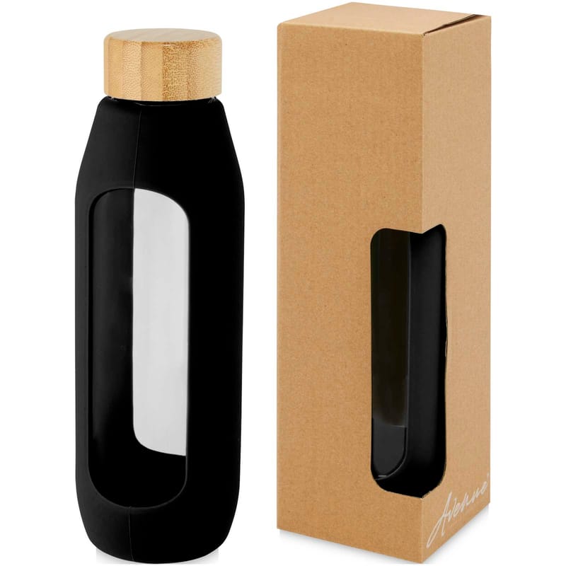 Tidan Borosilicate Glass Bottle With Silicone Grip - 600ml