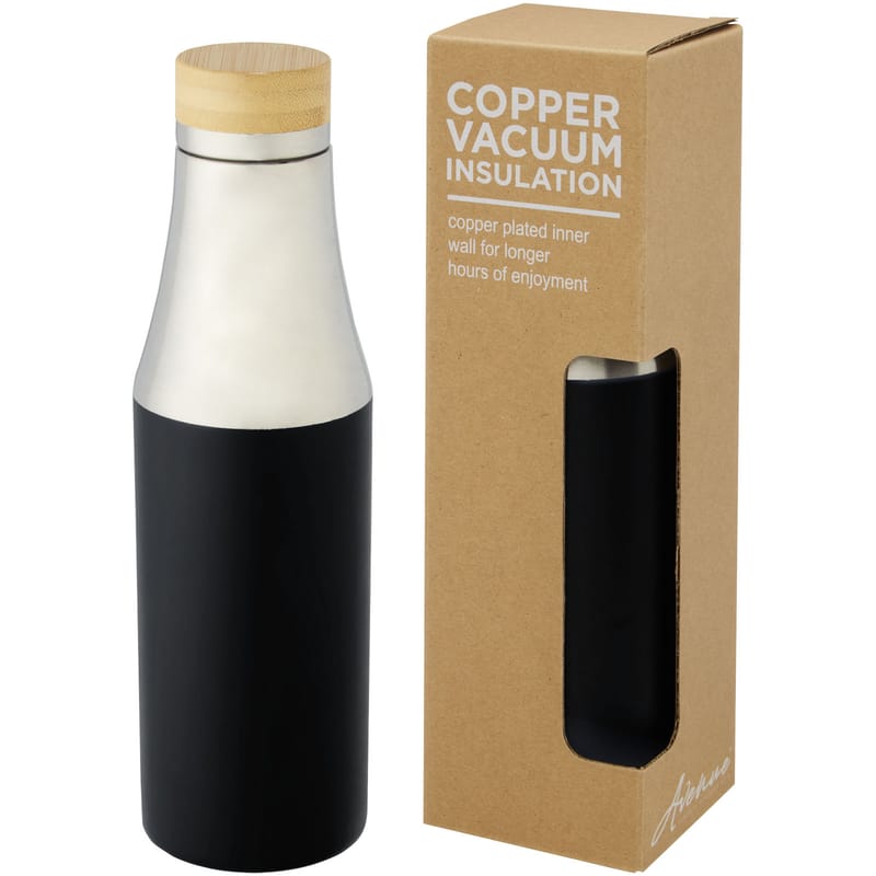 Hulan Copper Vacuum Insulated Stainless Steel Bottle With Bamboo Lid - 540ml
