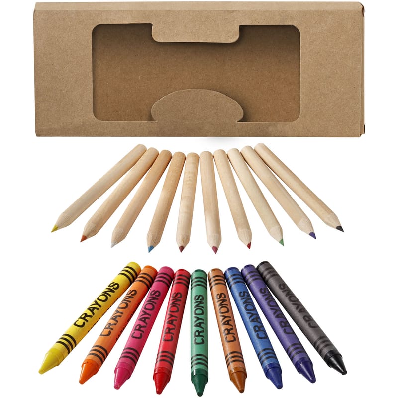 Lucky 19-Piece Coloured Pencil and Crayon Set