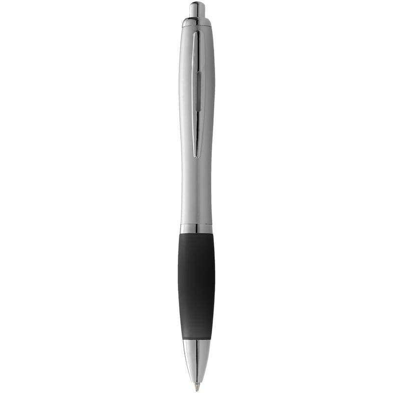 Nash Ballpoint Pen Silver Barrel and Coloured Grip 
