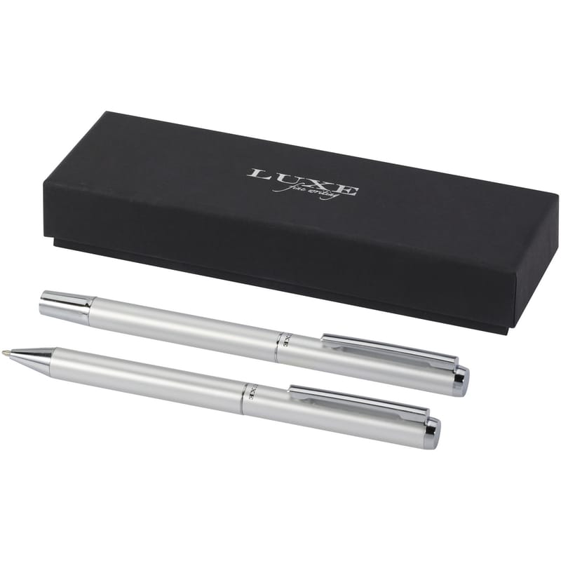 Lucetto Recycled Aluminium Ballpoint and Rollerball Pen Gift Set 
