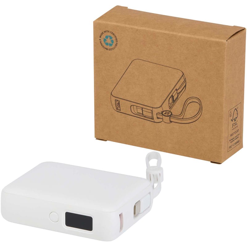 Acrux 10.000 Mah 35W Tablet Power Bank With Built In Type-C Cable