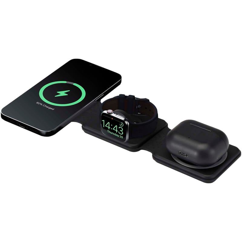 Armus 3-In-1 15W Recycled Plastic Foldable Wireless Charger