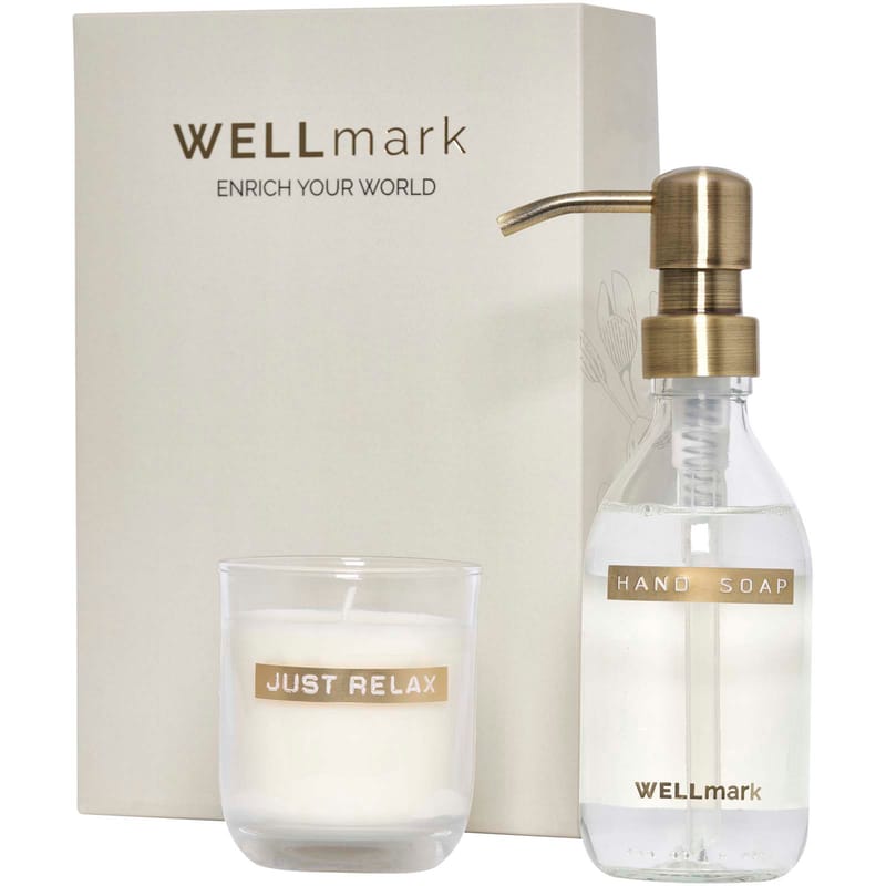 Wellmark Discovery Hand Soap Dispenser and 150 G Scented Candle Set - 250ml