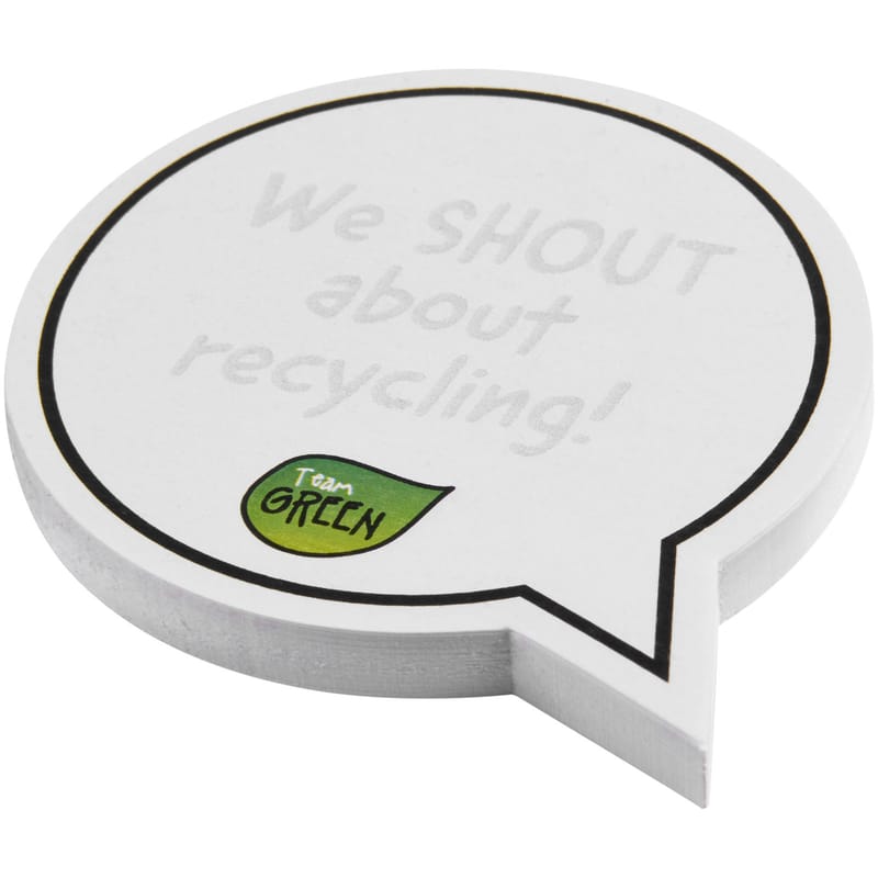 Sticky-Mate Speech Bubble-Shaped Recycled Sticky Notes