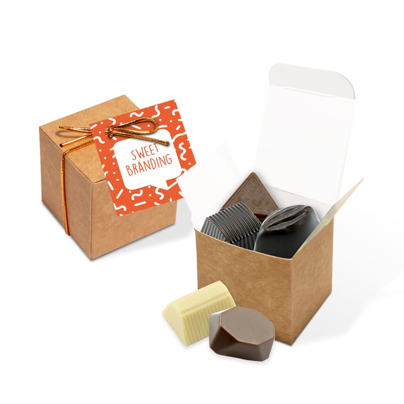 Eco Range - Eco Kraft Cube - Chocolate Truffles  x5