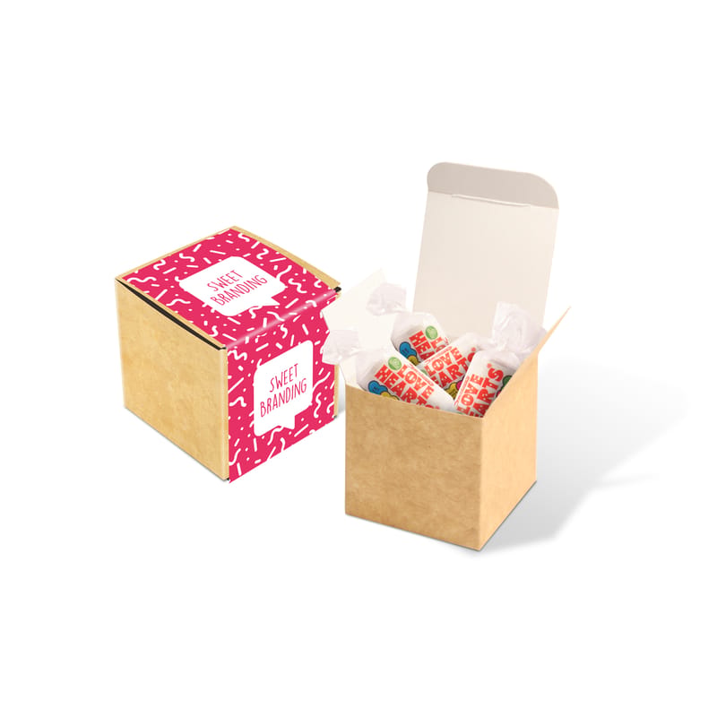 Eco Range - Eco Kraft Cube - Love Hearts