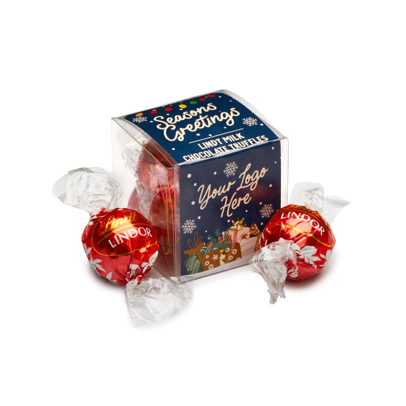 Winter Collection 25 - Clear Cube - Lindor Milk Chocolate Truffles